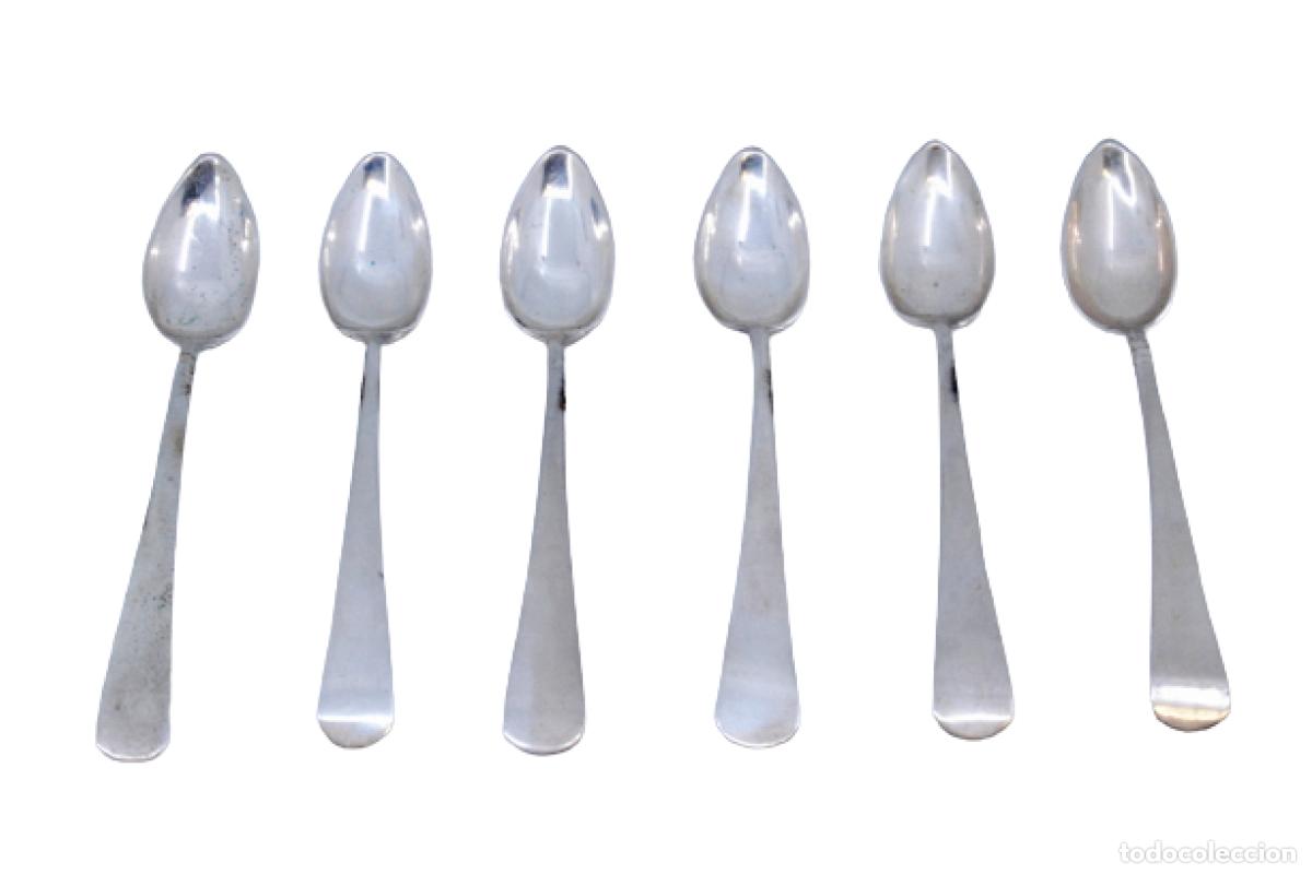 Antiguidades: Juego de 6 cucharillas de plata