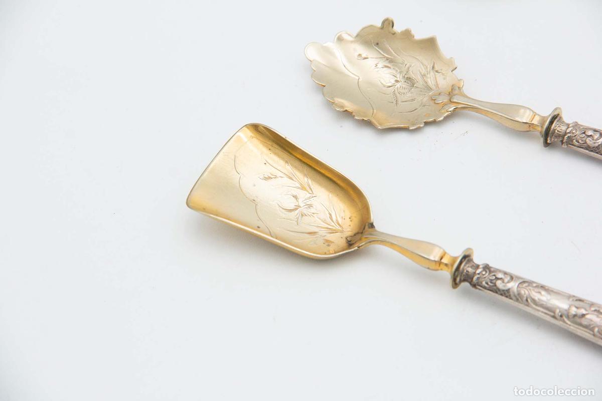 Antig&uuml;edades: Juego de cucharas de postre, de plata. - Foto 3
