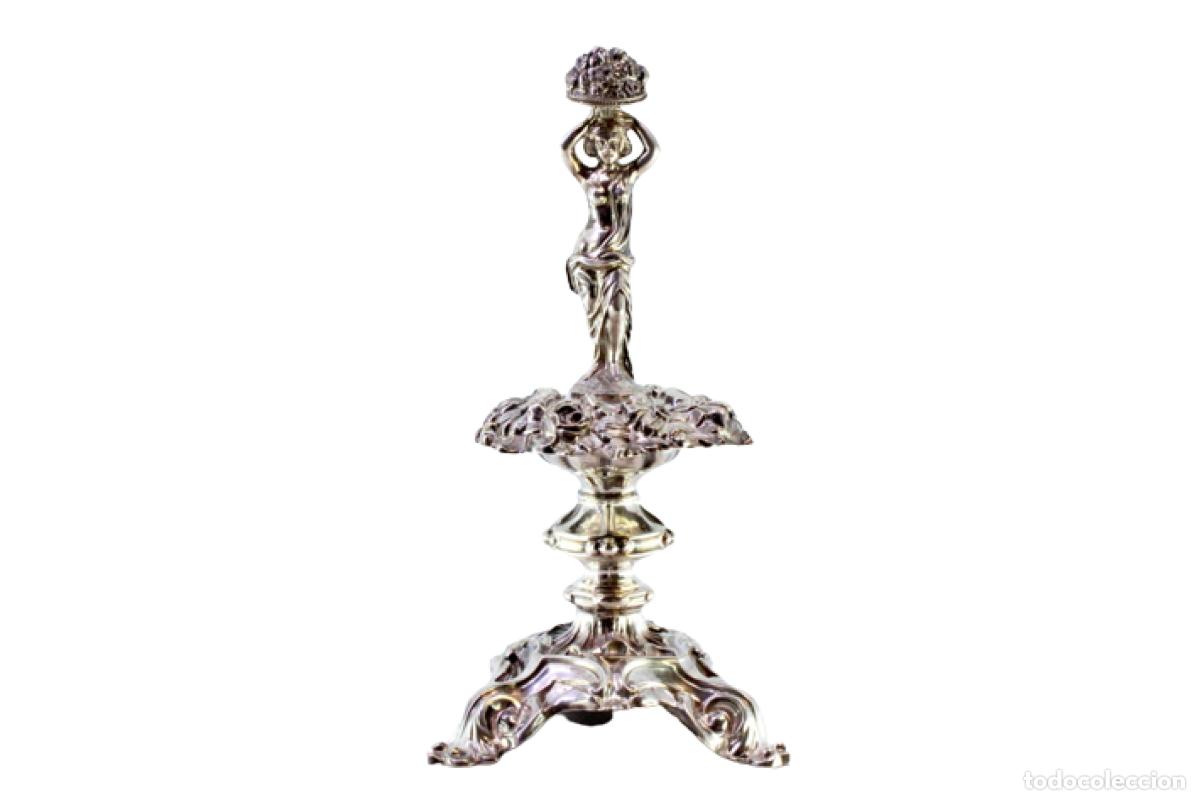Antiques: Soporte de plata para palillos de dientes - Mujer joven desnuda