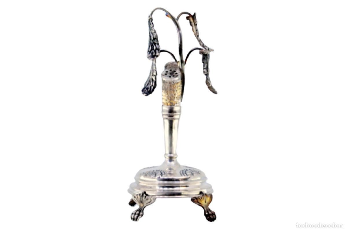 Antiques: Soporte de plata para palillos de dientes - Plantar en el tronco de un &aacute;rbol