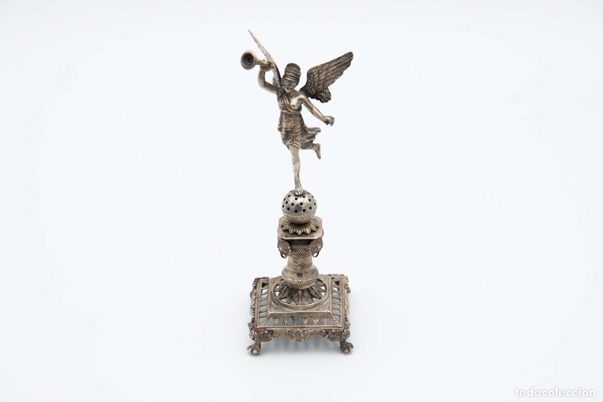 Antiques: Soporte para palillos de dientes de plata - Victoria Alada
