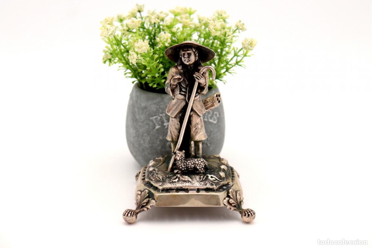 Antiques: Soporte para palillos de dientes de plata - Pastor