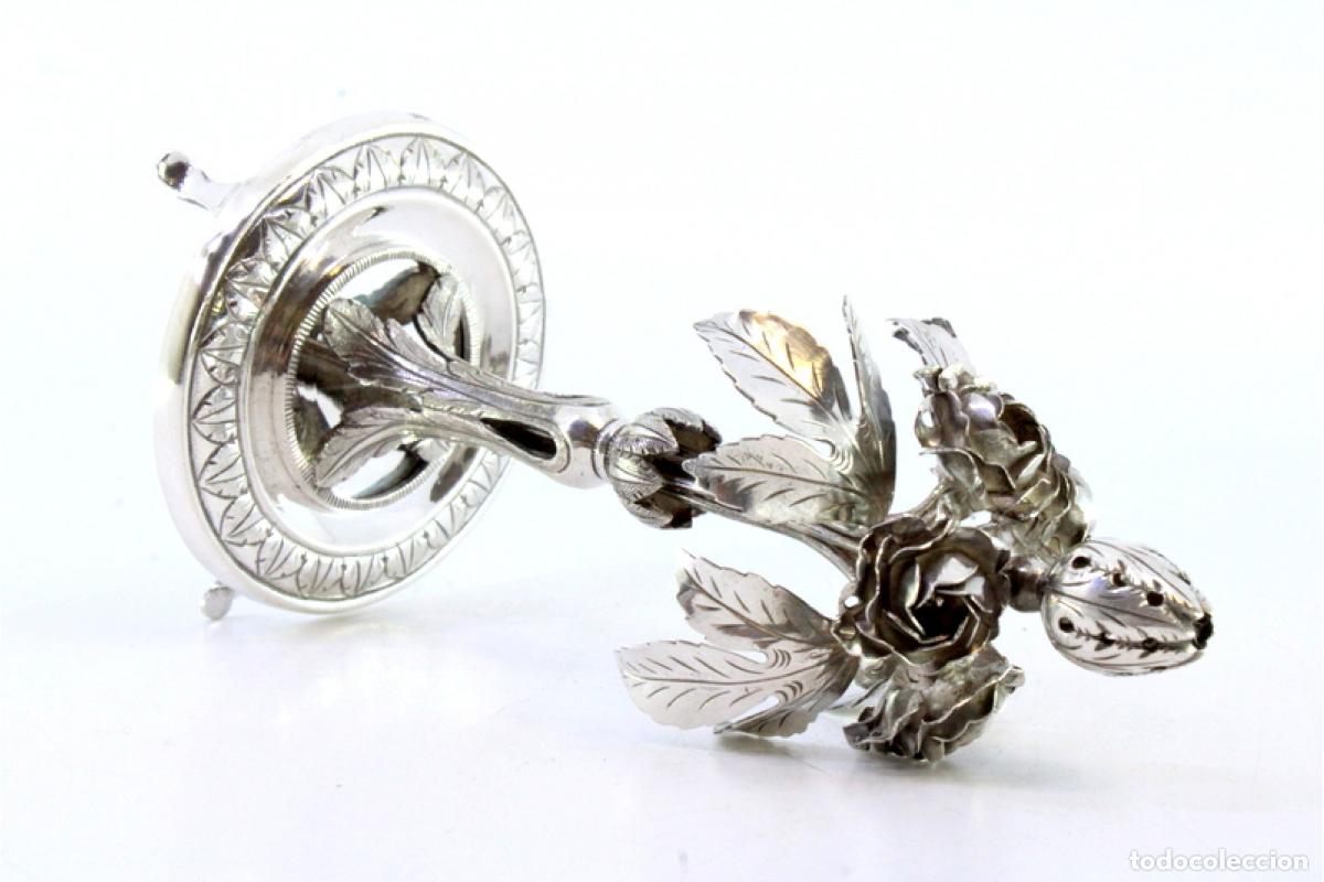 Antig&uuml;edades: Palillero de plata - Rosas - Foto 7