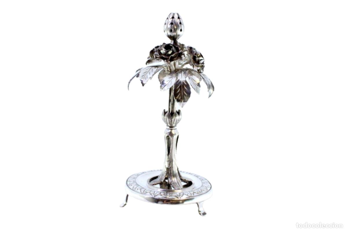 Antiques: Palillero de plata - Rosas