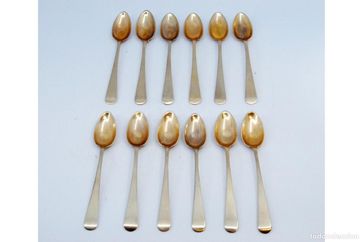 Antig&uuml;edades: Juego de 12 cucharillas de plata - Foto 2