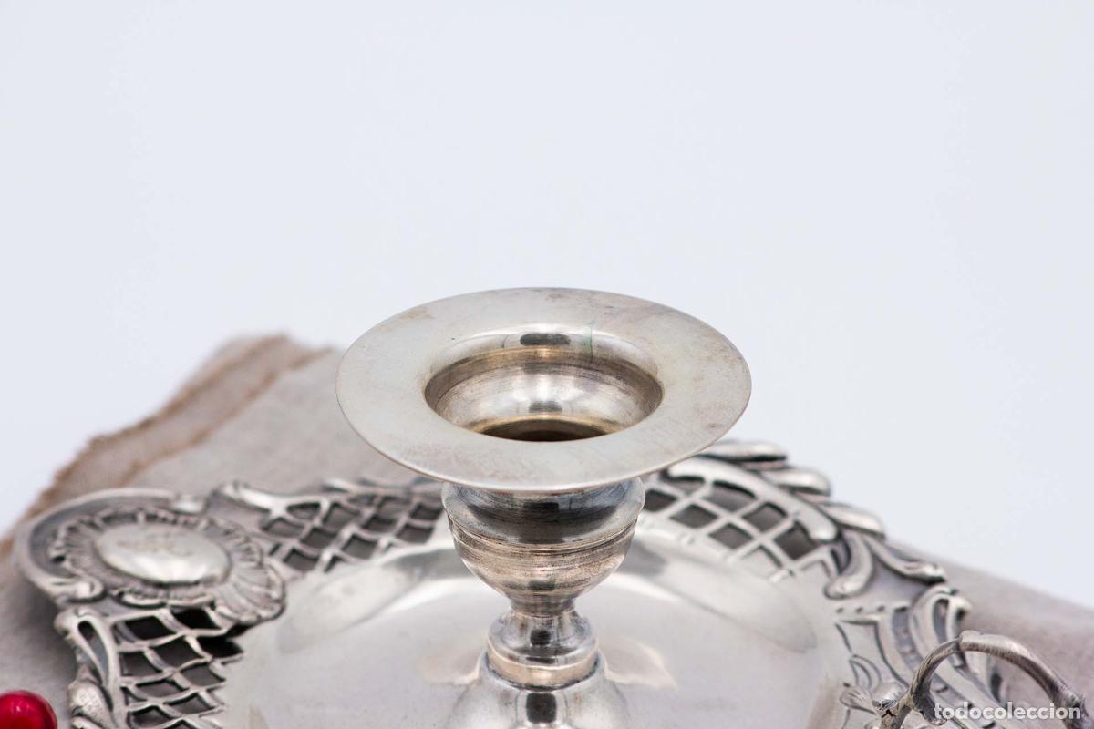 Antig&uuml;edades: Candelabro de mano, en plata - Foto 4