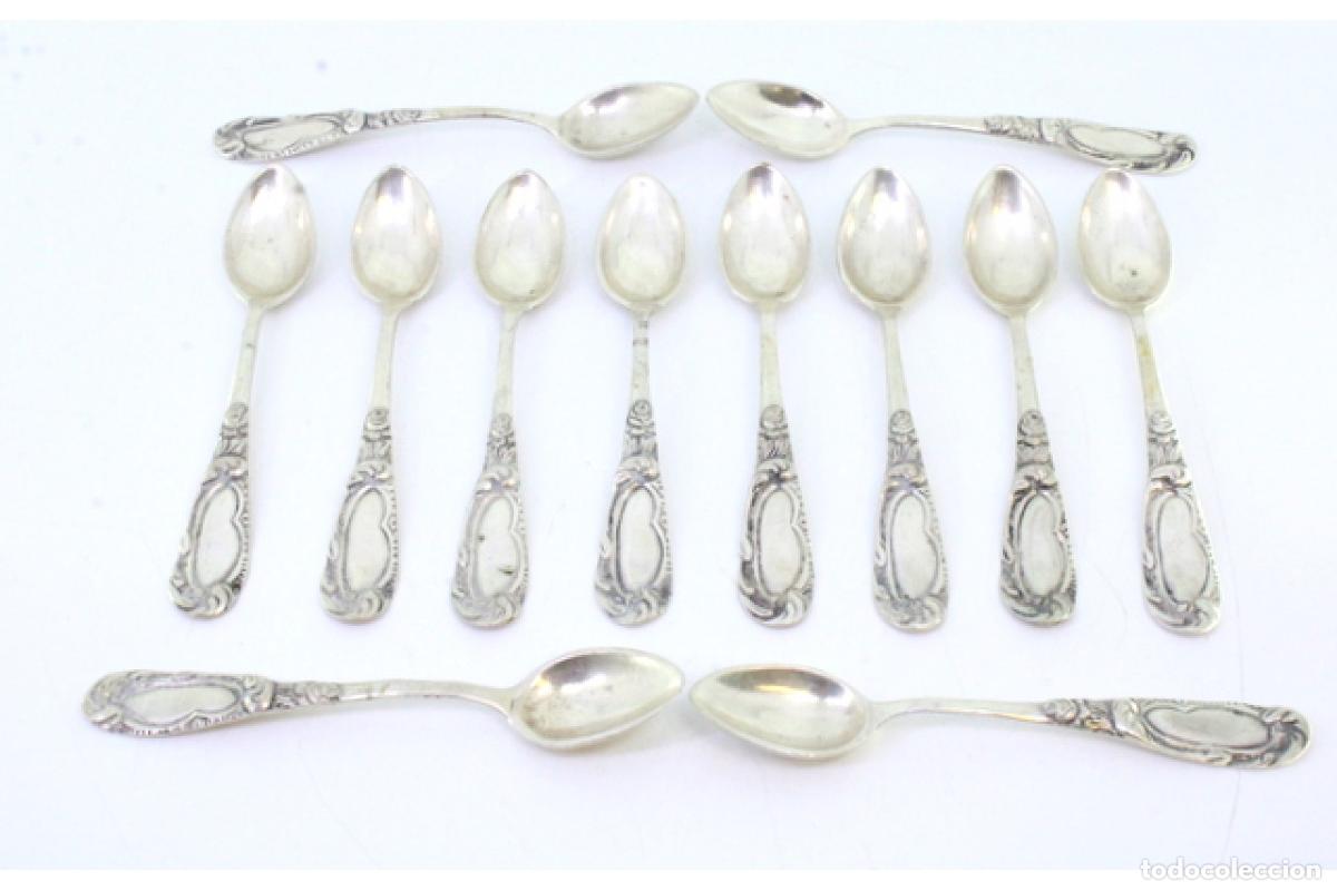 Antig&uuml;edades: Juego de 12 cucharillas de plata - Foto 2