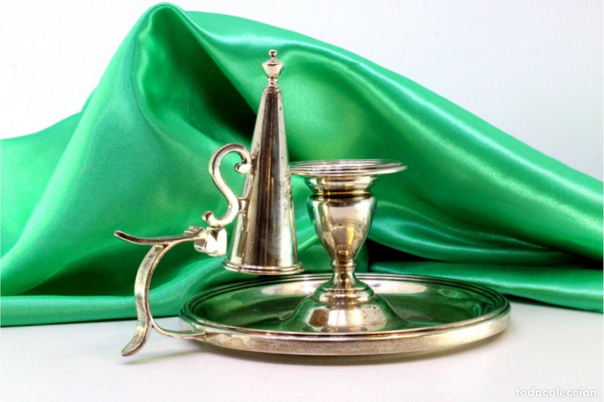 Antig&uuml;edades: Candelabro de mano, en plata - Foto 4