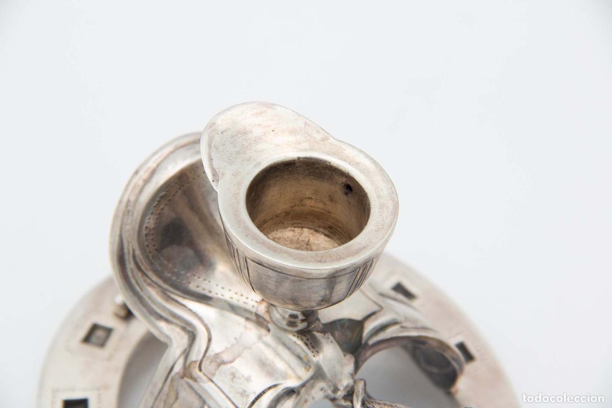 Antig&uuml;edades: Candelabro de mano, en plata - Foto 3