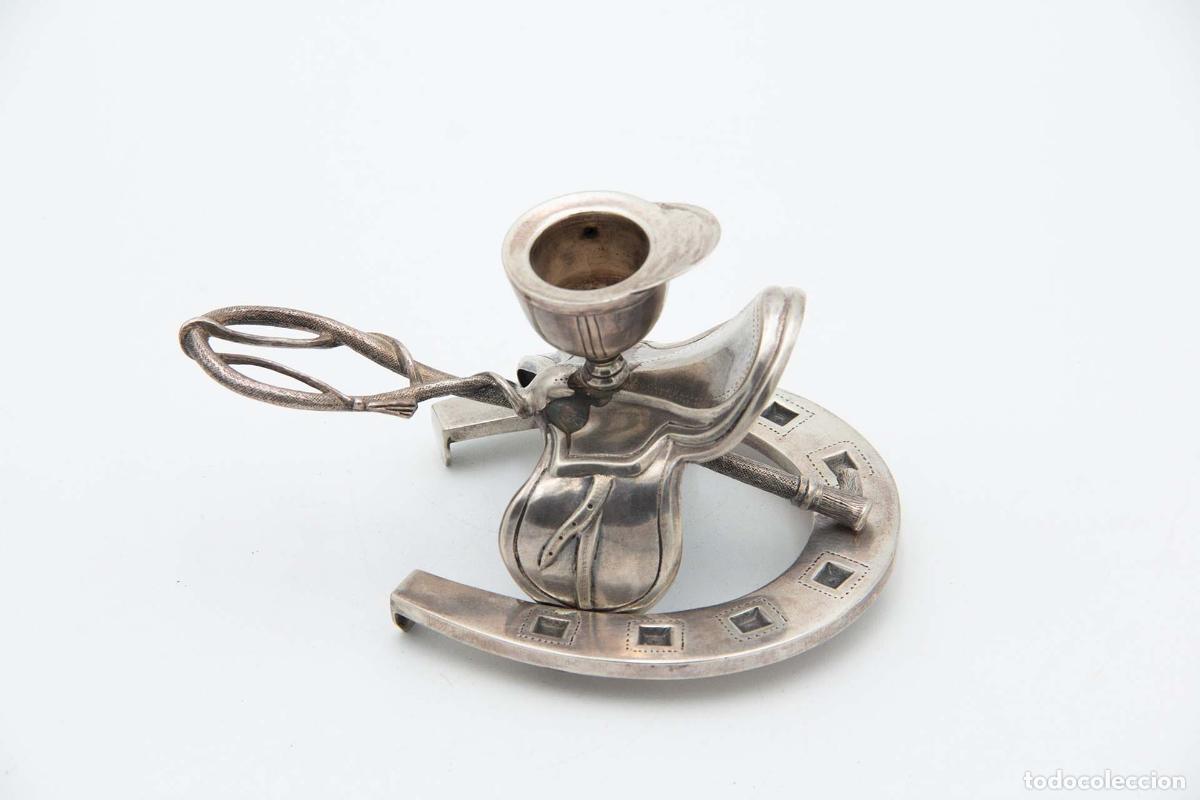 Antig&uuml;edades: Candelabro de mano, en plata - Foto 1