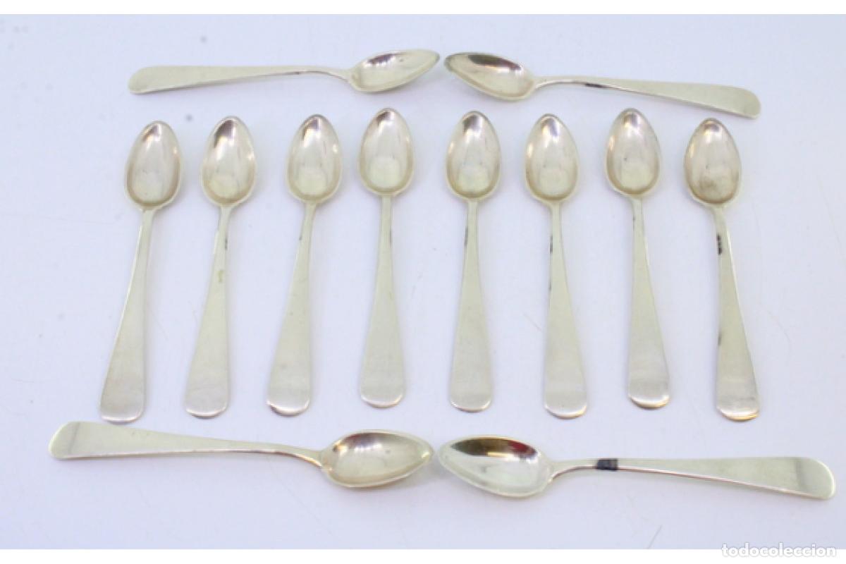Antig&uuml;edades: Juego de 12 cucharillas de plata - Foto 2