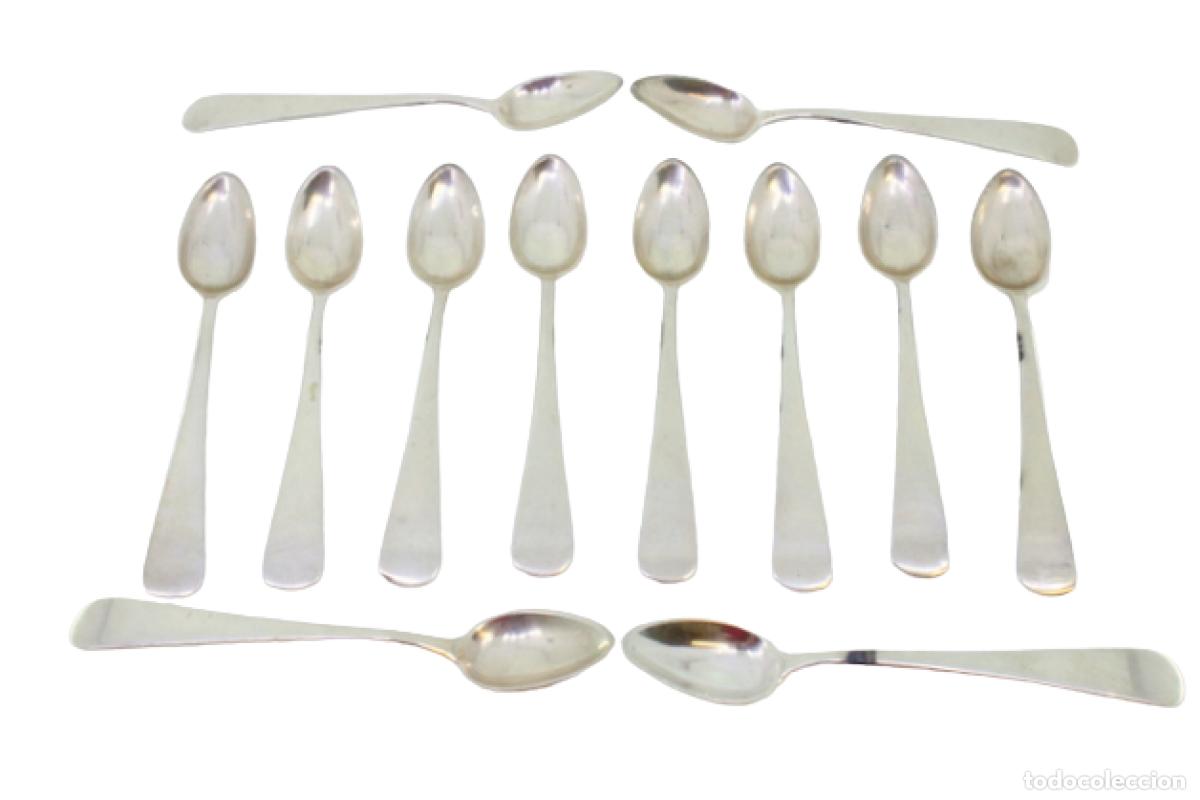 Antig&uuml;edades: Juego de 12 cucharillas de plata