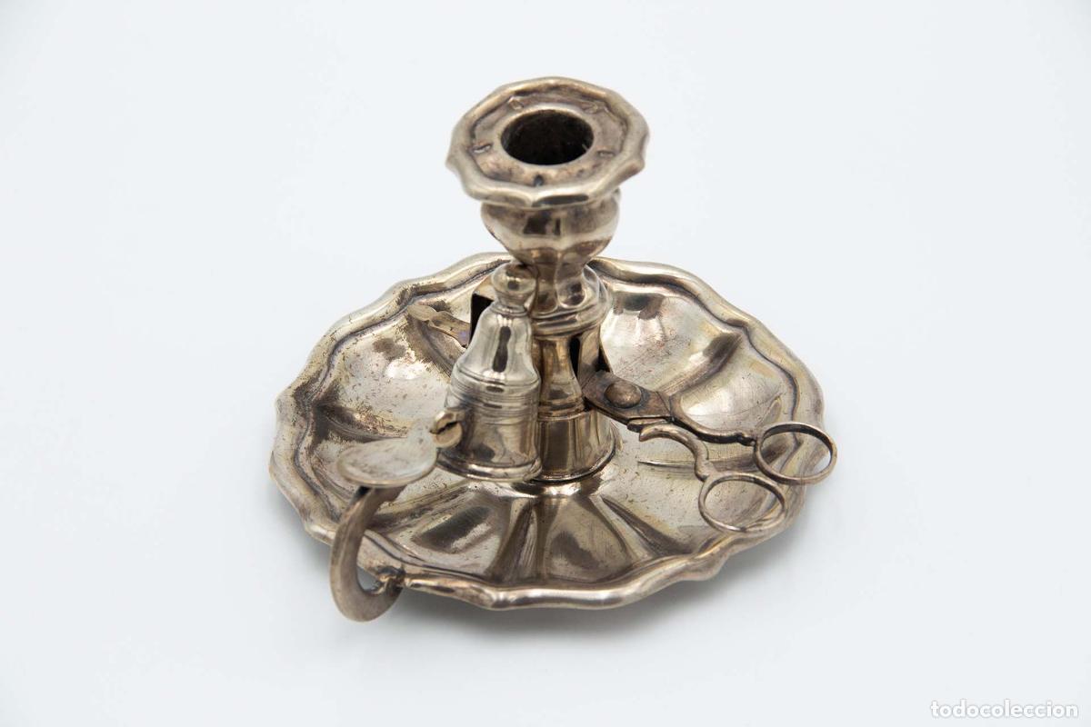 Antig&uuml;edades: Candelabro de mano, en plata - Foto 1