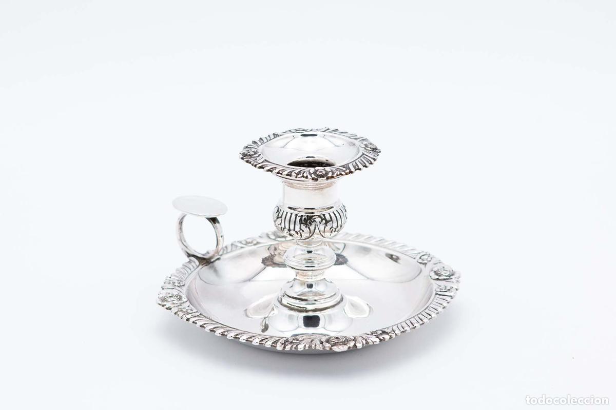 Antig&uuml;edades: Candelabro de mano, en plata