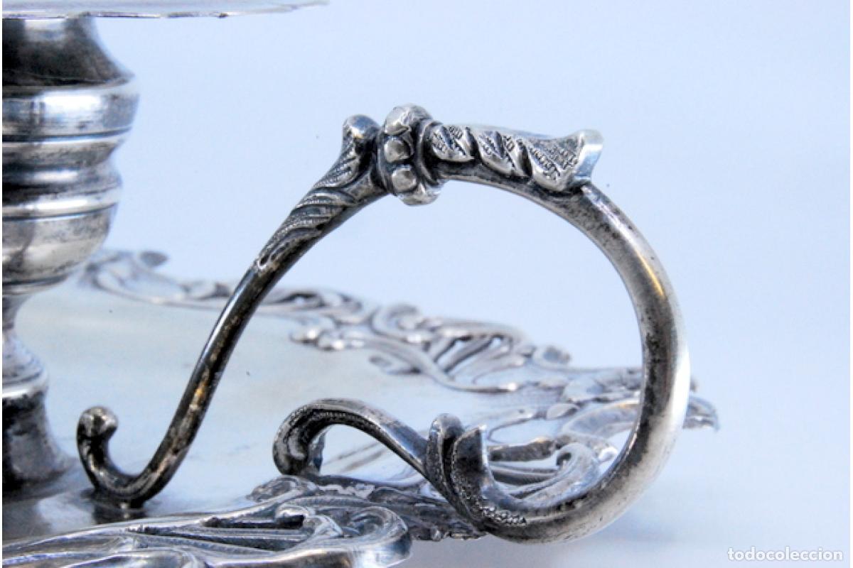 Antig&uuml;edades: Candelabro de mano, en plata - Foto 2