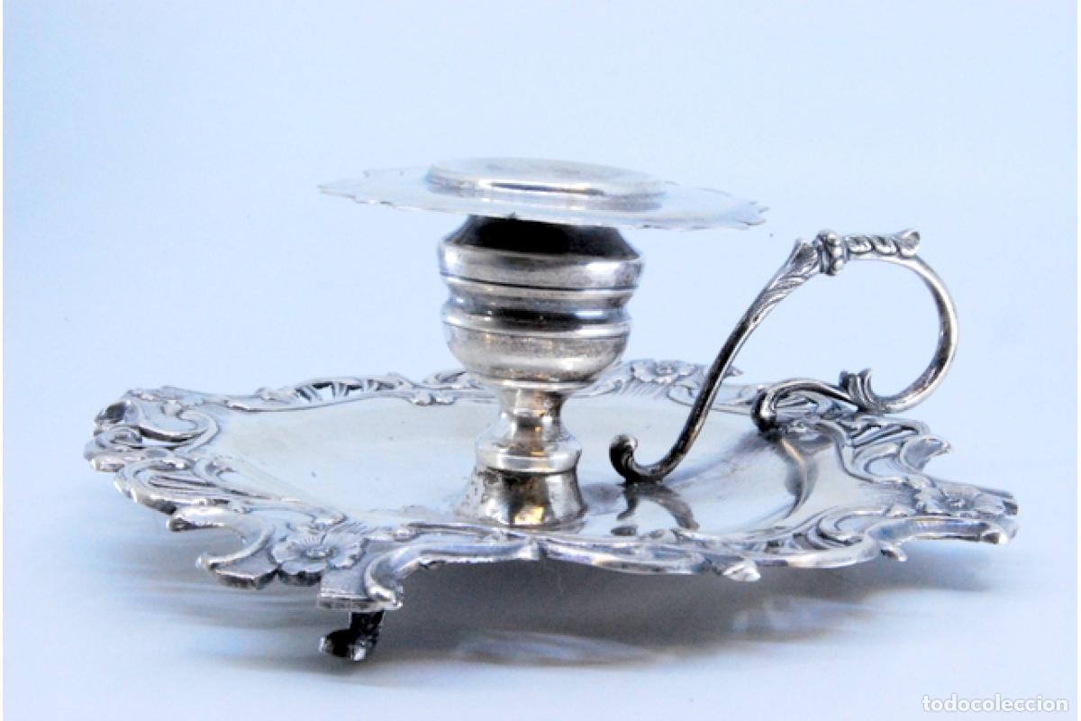 Antig&uuml;edades: Candelabro de mano, en plata - Foto 4