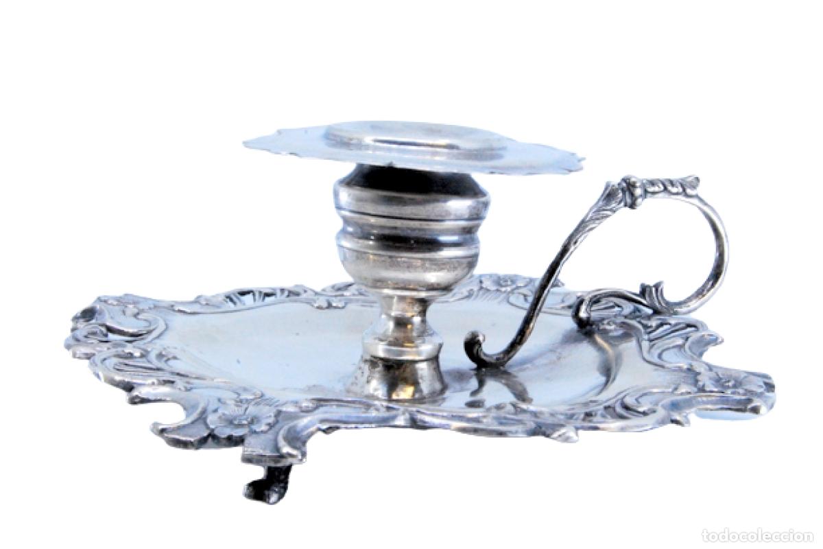 Antig&uuml;edades: Candelabro de mano, en plata - Foto 1
