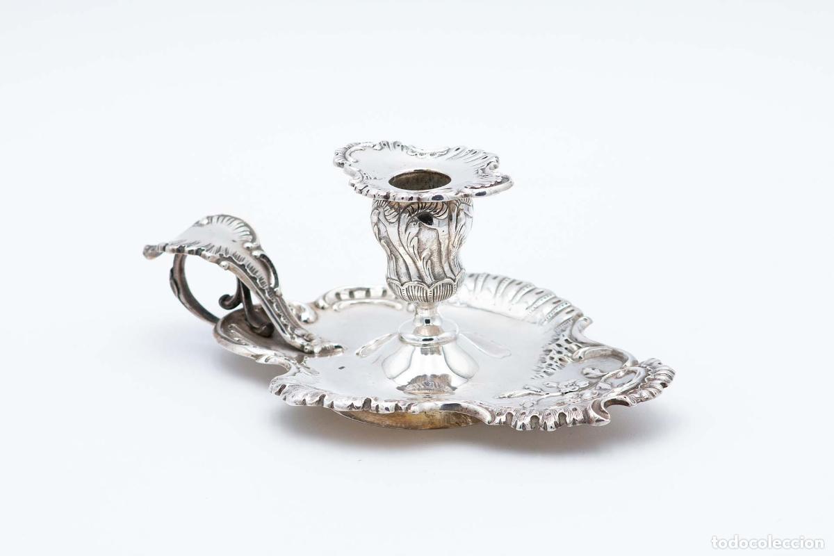 Antig&uuml;edades: Candelabro de mano, en plata - Foto 1