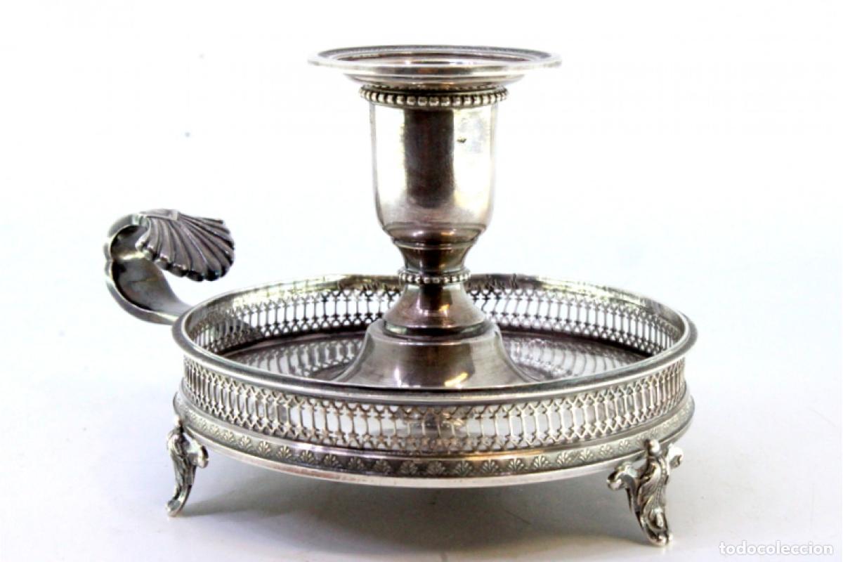 Antig&uuml;edades: Candelabro de mano, en plata - Foto 8