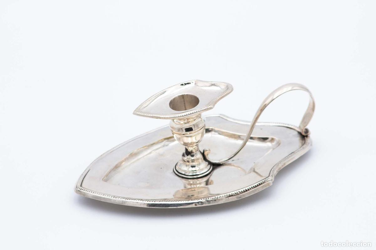 Antig&uuml;edades: Candelabro de mano, en plata - Foto 2