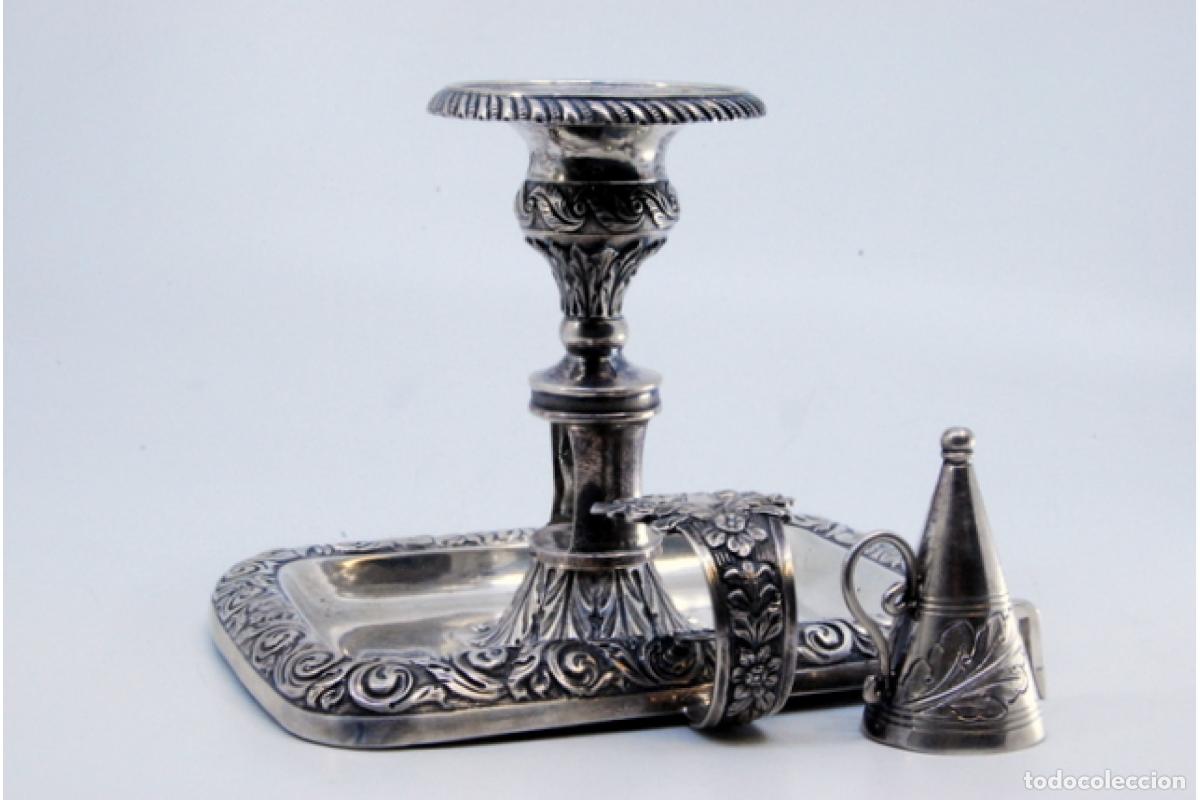 Antig&uuml;edades: Candelabro de mano, en plata - Foto 5