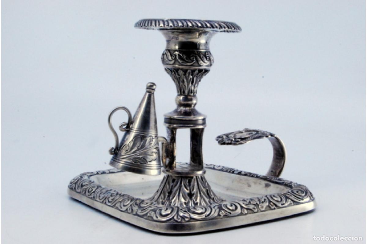 Antig&uuml;edades: Candelabro de mano, en plata - Foto 7