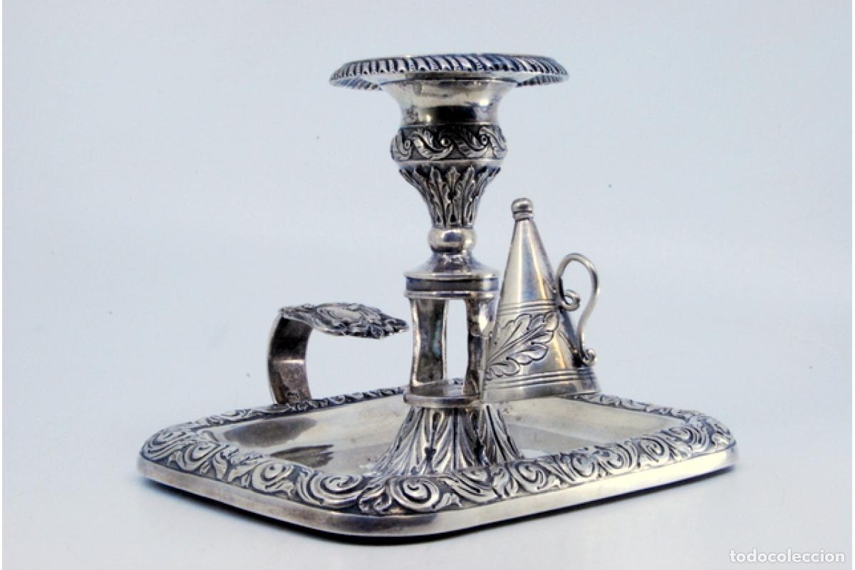 Antig&uuml;edades: Candelabro de mano, en plata - Foto 8