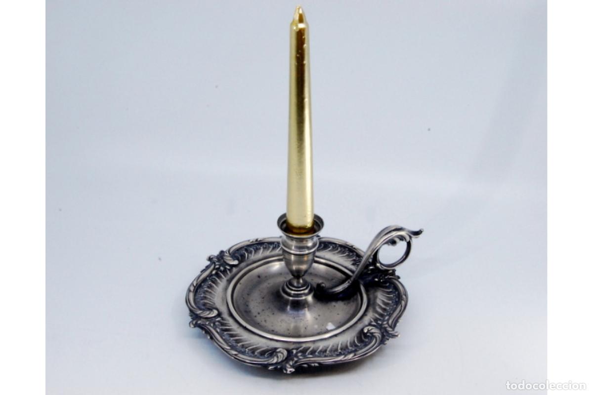 Antig&uuml;edades: Candelabro de mano, en plata - Foto 2