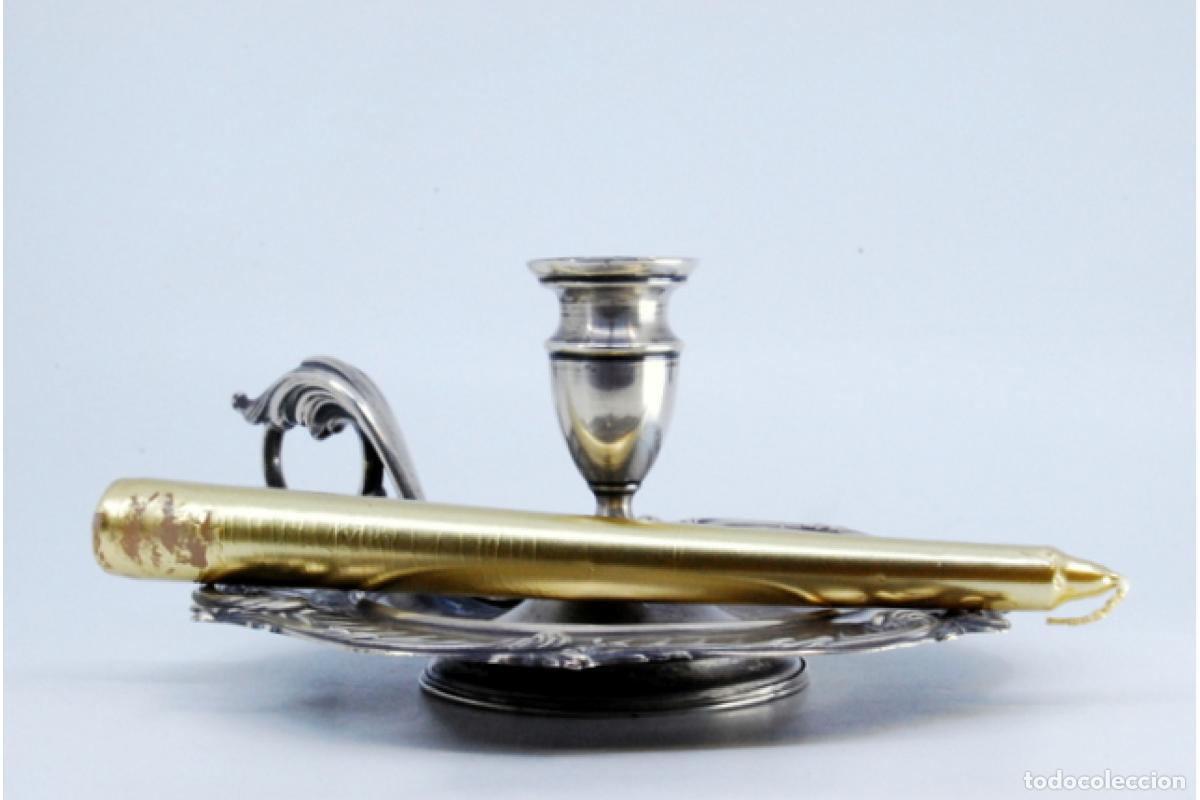 Antig&uuml;edades: Candelabro de mano, en plata - Foto 4
