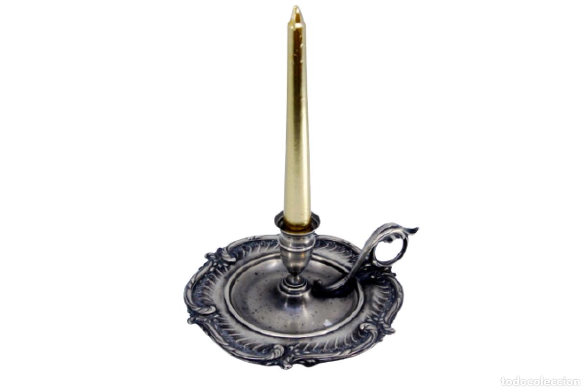 Antig&uuml;edades: Candelabro de mano, en plata - Foto 1