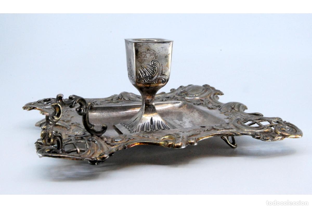 Antig&uuml;edades: Candelabro de mano, en plata - Foto 9