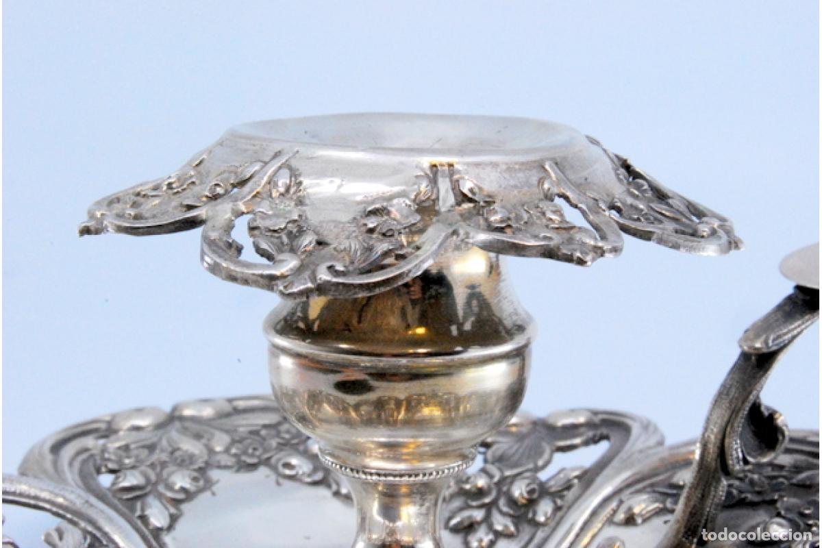 Antig&uuml;edades: Candelabro de mano, en plata - Foto 3