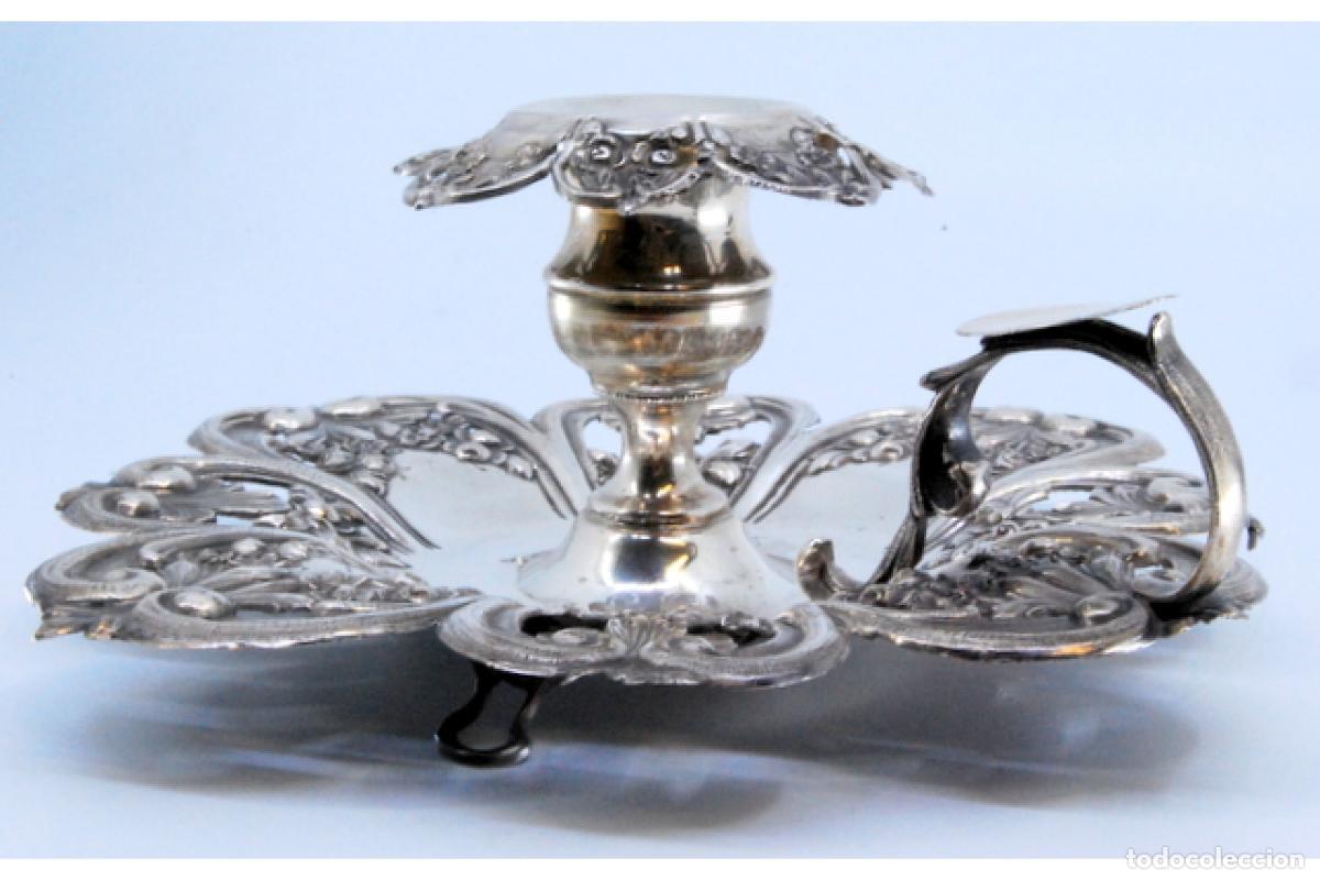 Antig&uuml;edades: Candelabro de mano, en plata - Foto 5