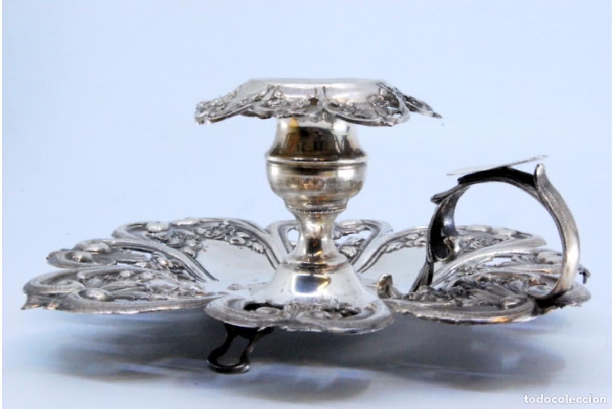 Antig&uuml;edades: Candelabro de mano, en plata - Foto 7