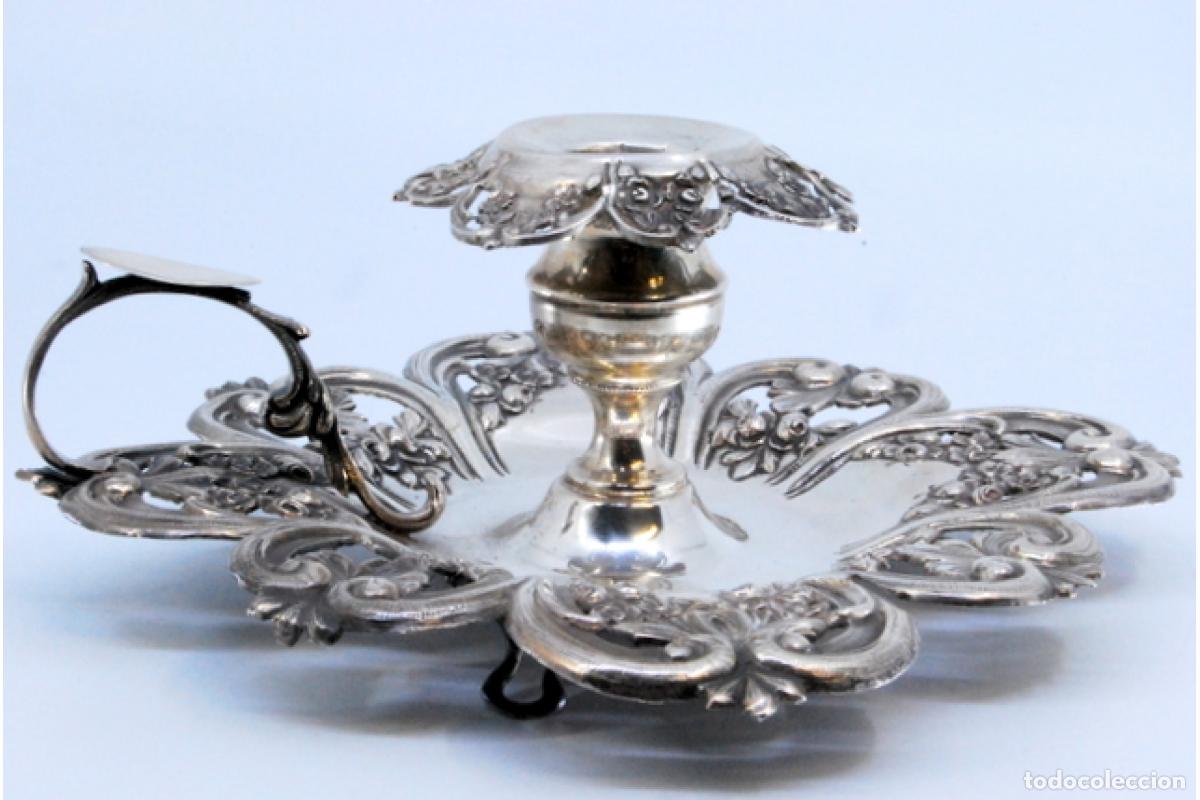 Antig&uuml;edades: Candelabro de mano, en plata - Foto 8