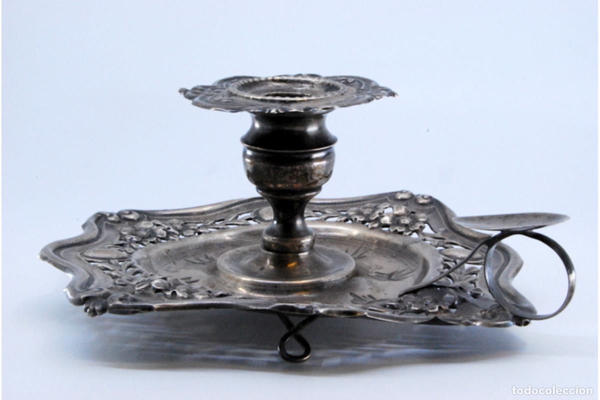 Antig&uuml;edades: Candelabro de mano, en plata - Foto 3