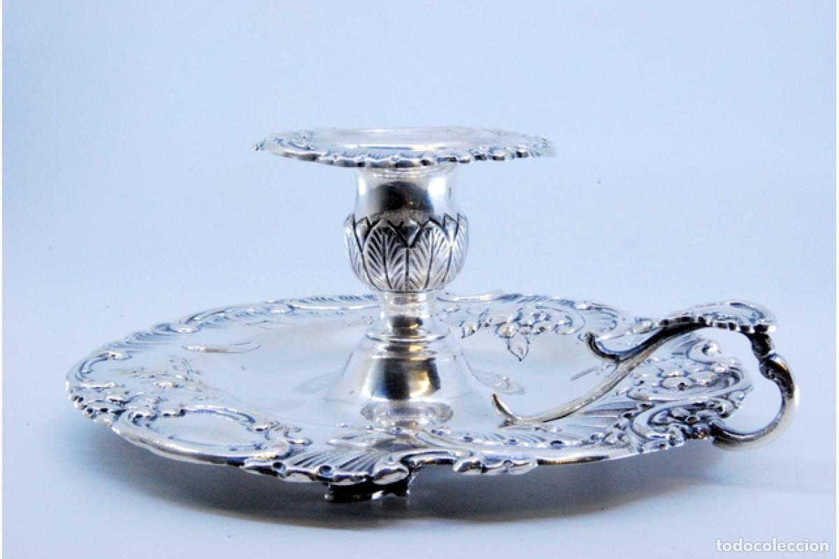 Antig&uuml;edades: Candelabro de mano, en plata - Foto 2
