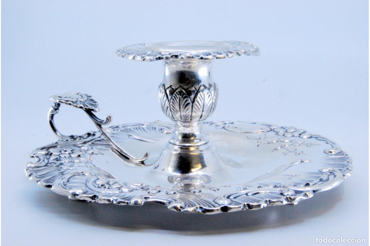 Antig&uuml;edades: Candelabro de mano, en plata - Foto 3
