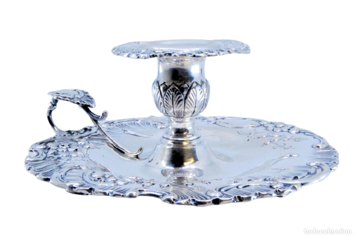 Antig&uuml;edades: Candelabro de mano, en plata - Foto 1