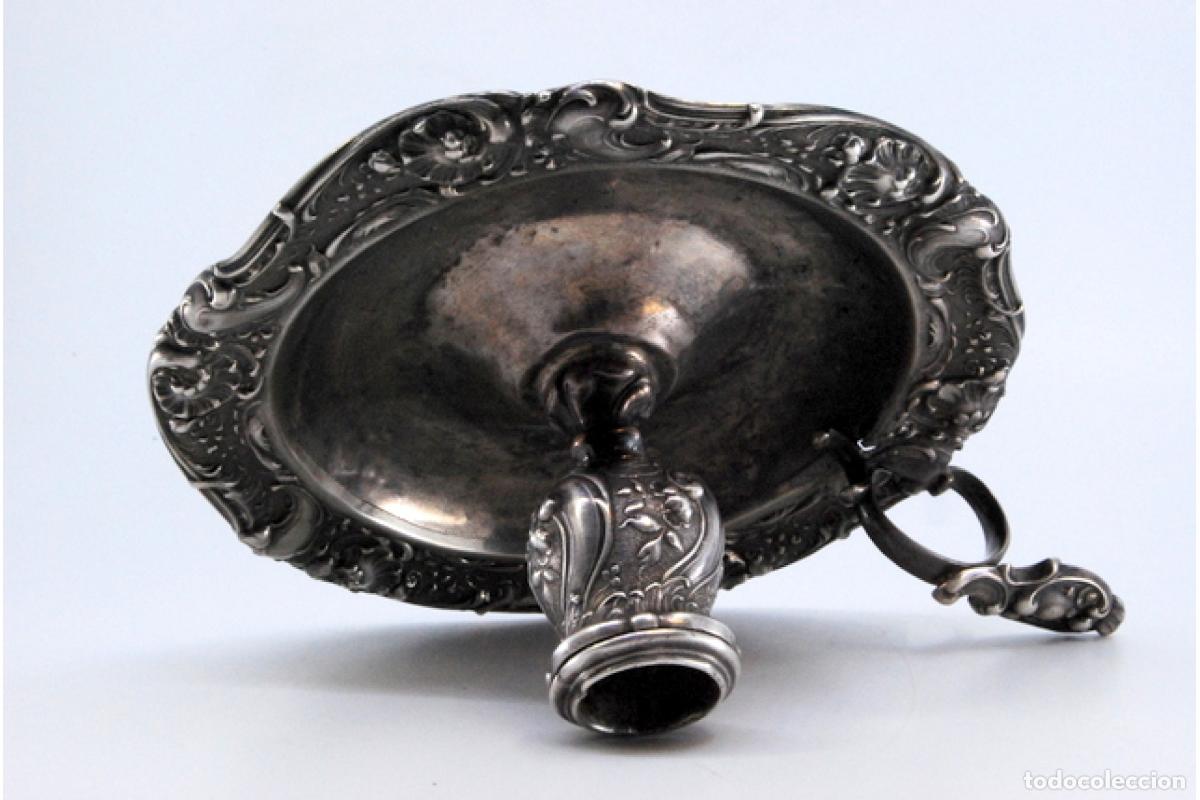 Antig&uuml;edades: Candelabro de mano, en plata - Foto 2