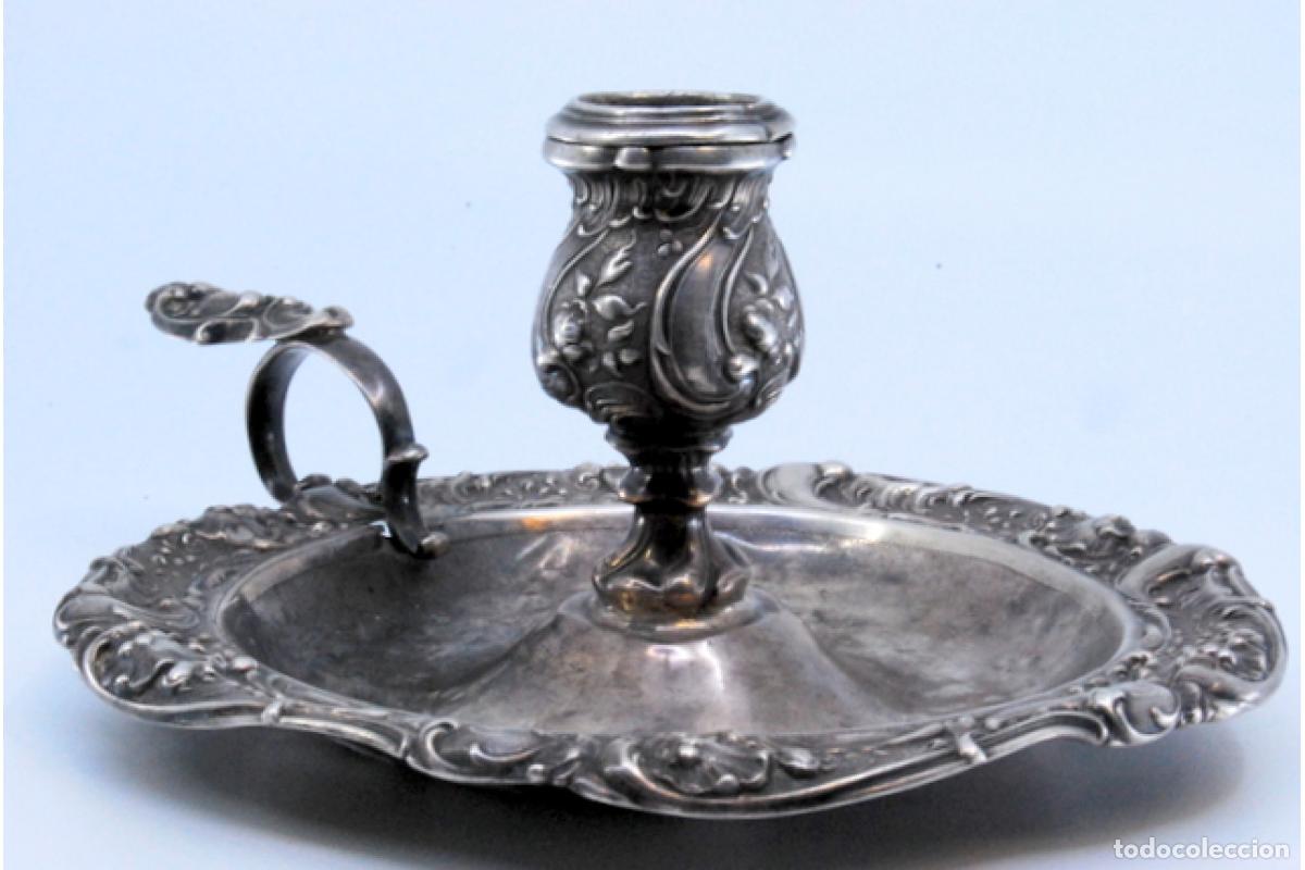 Antig&uuml;edades: Candelabro de mano, en plata - Foto 3