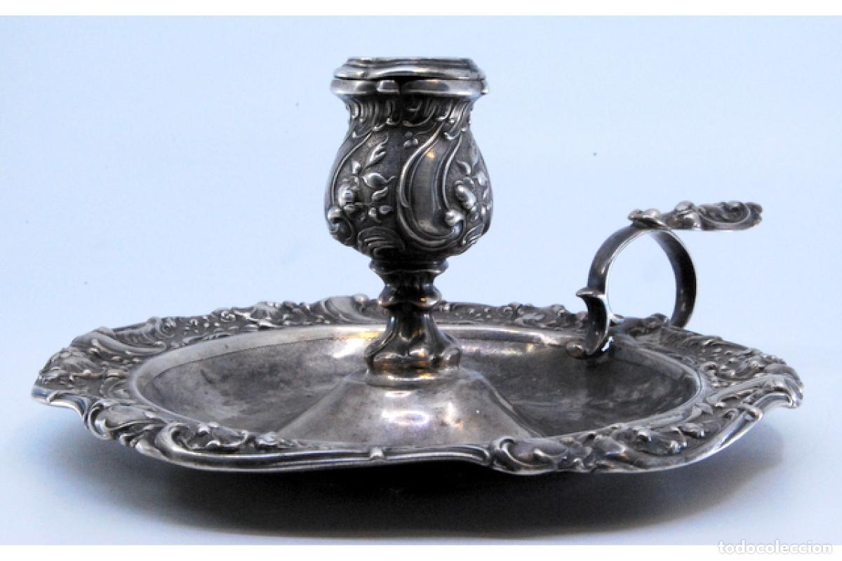Antig&uuml;edades: Candelabro de mano, en plata - Foto 5