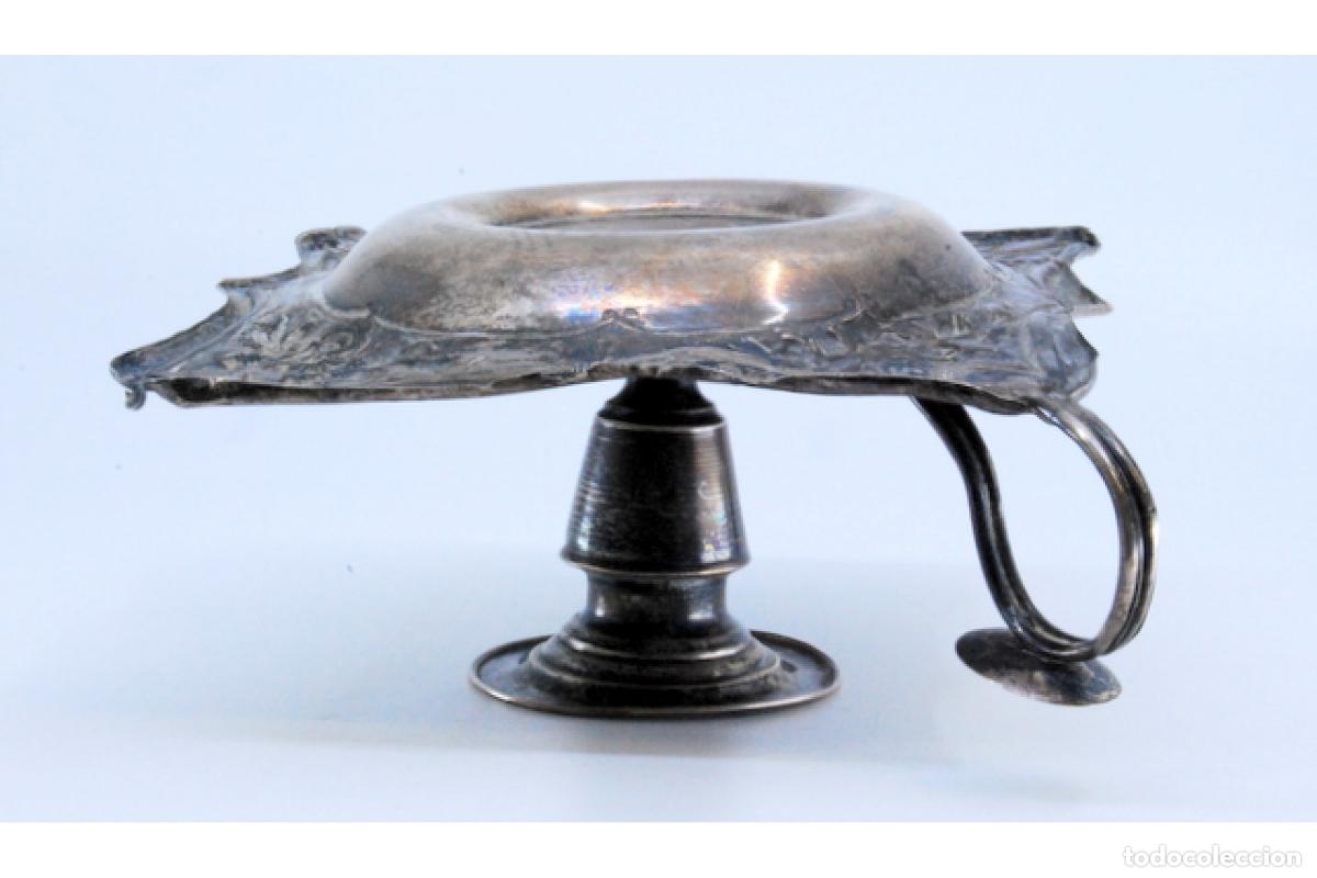 Antig&uuml;edades: Candelabro de mano, en plata - Foto 2