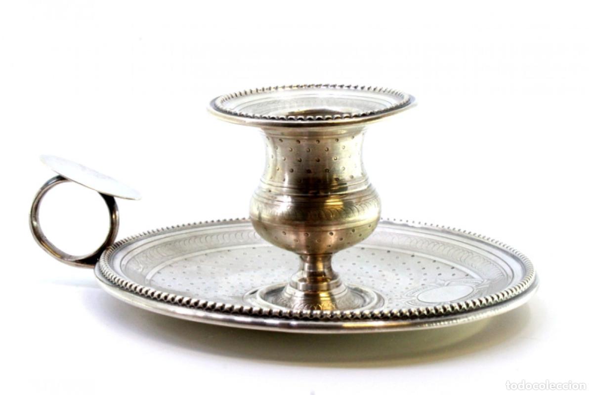 Antig&uuml;edades: Candelabro de mano, en plata - Foto 3