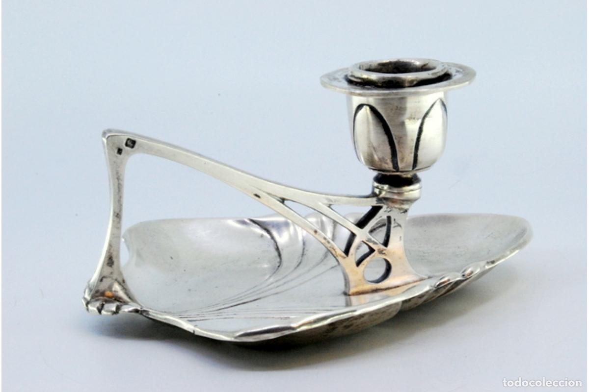 Antig&uuml;edades: Candelabro de mano, en plata - Foto 2