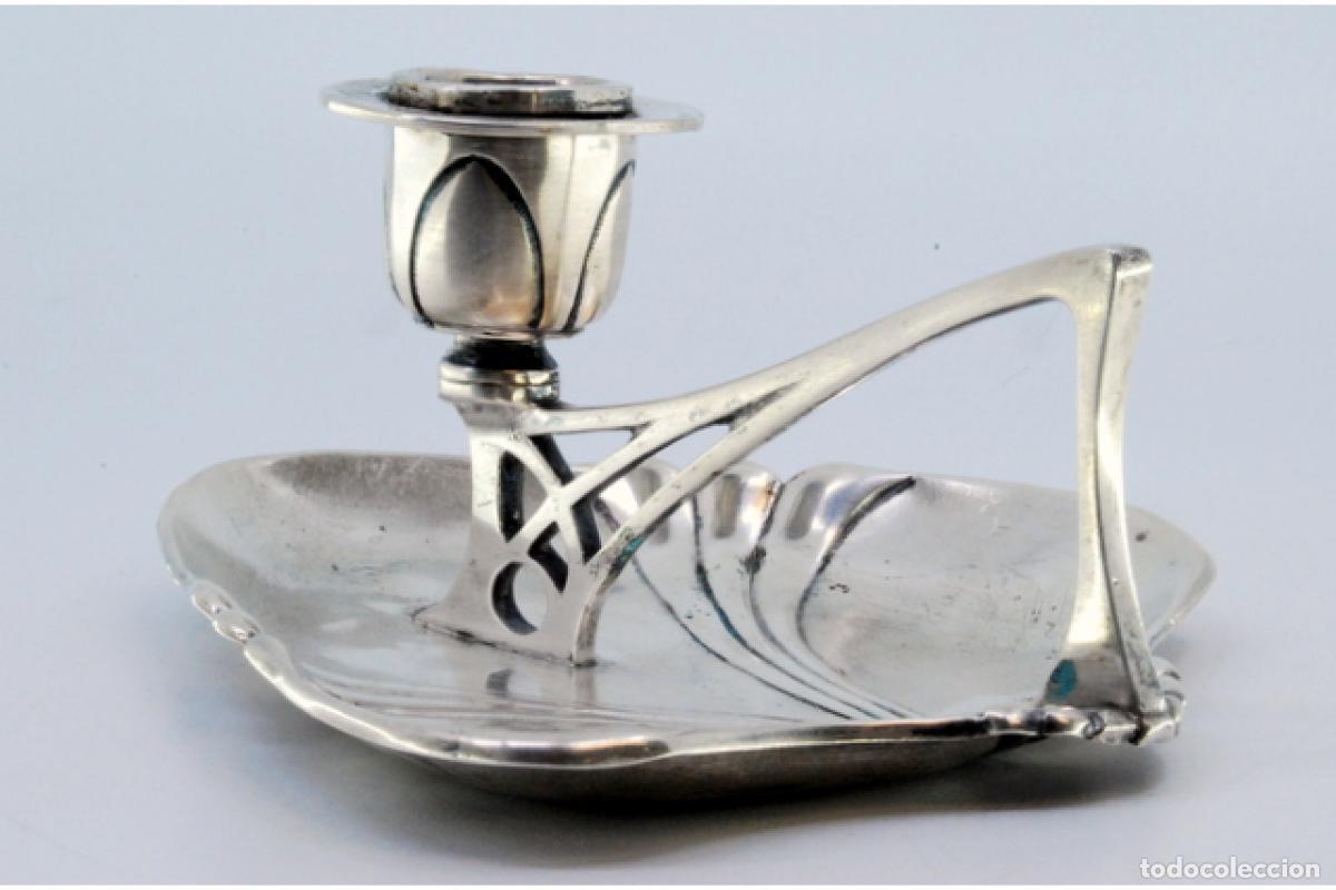 Antig&uuml;edades: Candelabro de mano, en plata - Foto 3