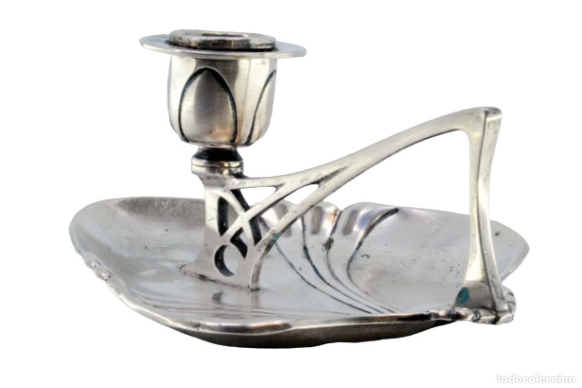 Antig&uuml;edades: Candelabro de mano, en plata - Foto 1