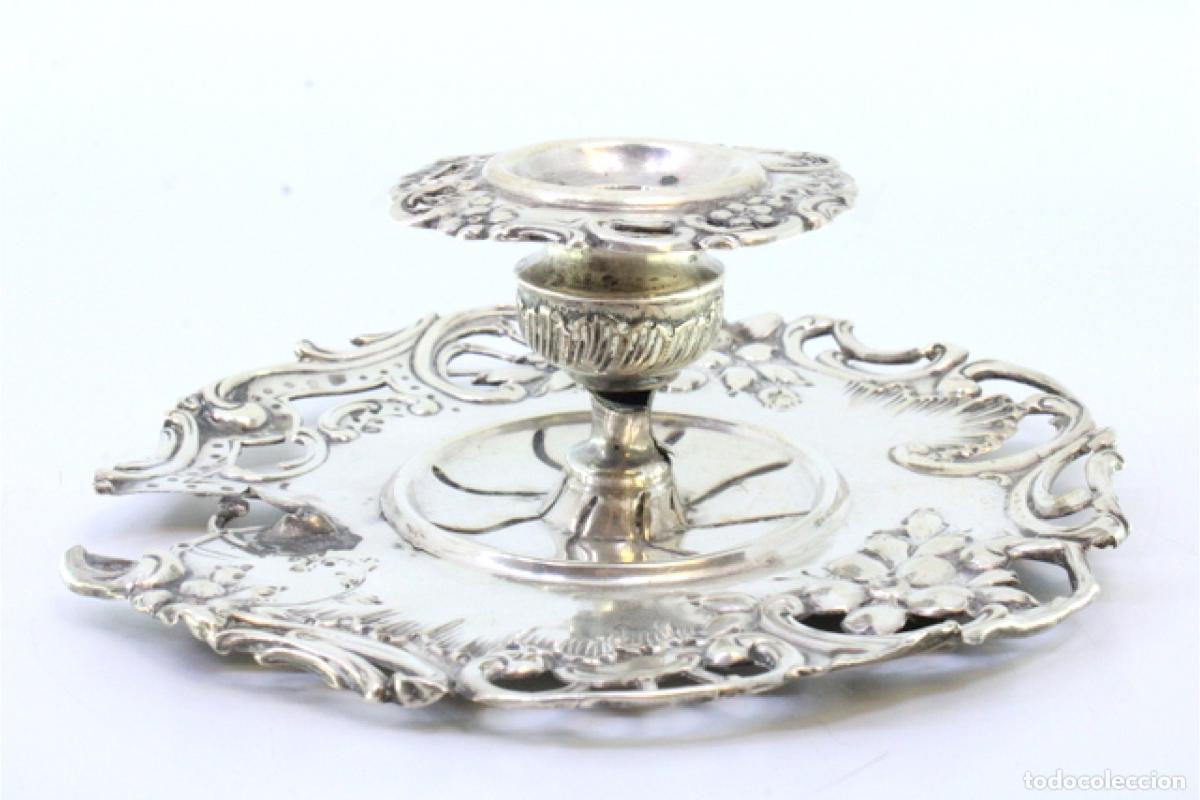 Antig&uuml;edades: Candelabro de mano, en plata - Foto 3