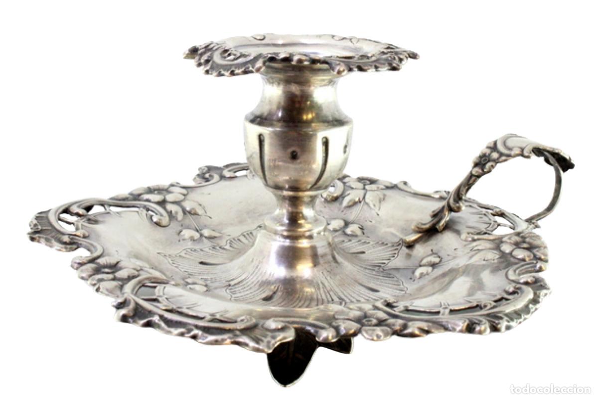 Antig&uuml;edades: Candelabro de mano, en plata - Foto 1