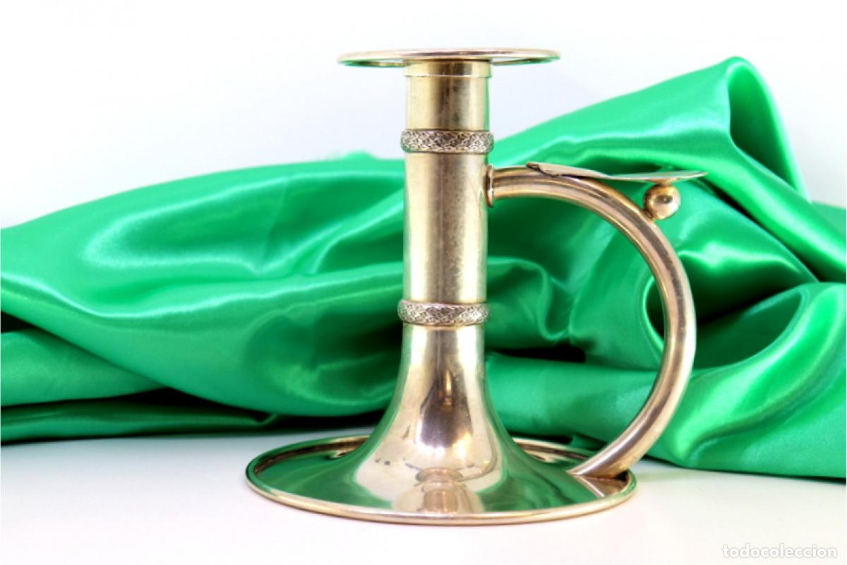 Antig&uuml;edades: Candelabro de mano, en plata - Foto 1